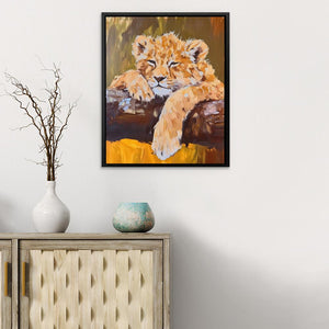 Lazy Lion Cub - Luxury Wall Art