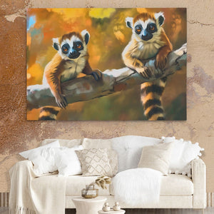 Lemurs in a Tree - Luxury Wall Art