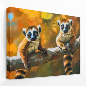 Lemurs in a Tree - Luxury Wall Art