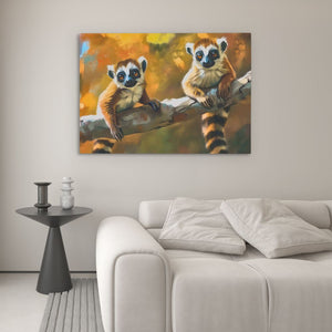 Lemurs in a Tree - Luxury Wall Art