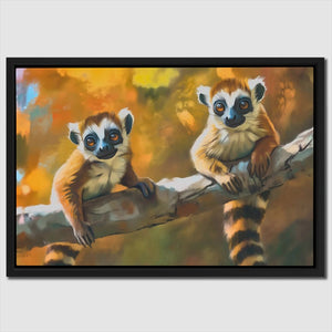 Lemurs in a Tree - Luxury Wall Art