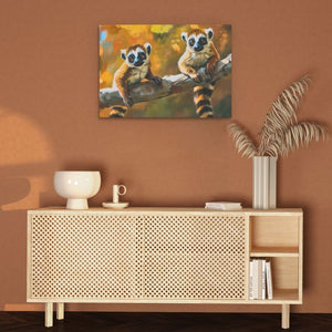 Lemurs in a Tree - Luxury Wall Art