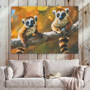 Lemurs in a Tree - Luxury Wall Art