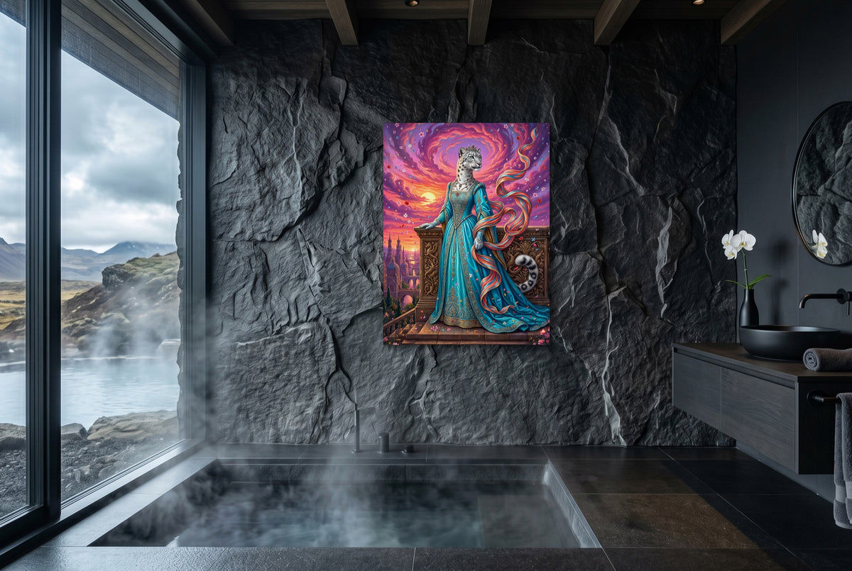 Leopard Balcony Sunset — leopard balcony sunset small bathroom with window 1port flush print