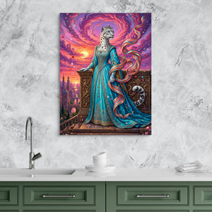 Leopard Balcony Sunset — leopard balcony sunset sq kitchen granite purple 1port flush print