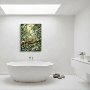 Leopard Golden Jungle — leopard golden jungle sq minimalist bathroom 1port flush print