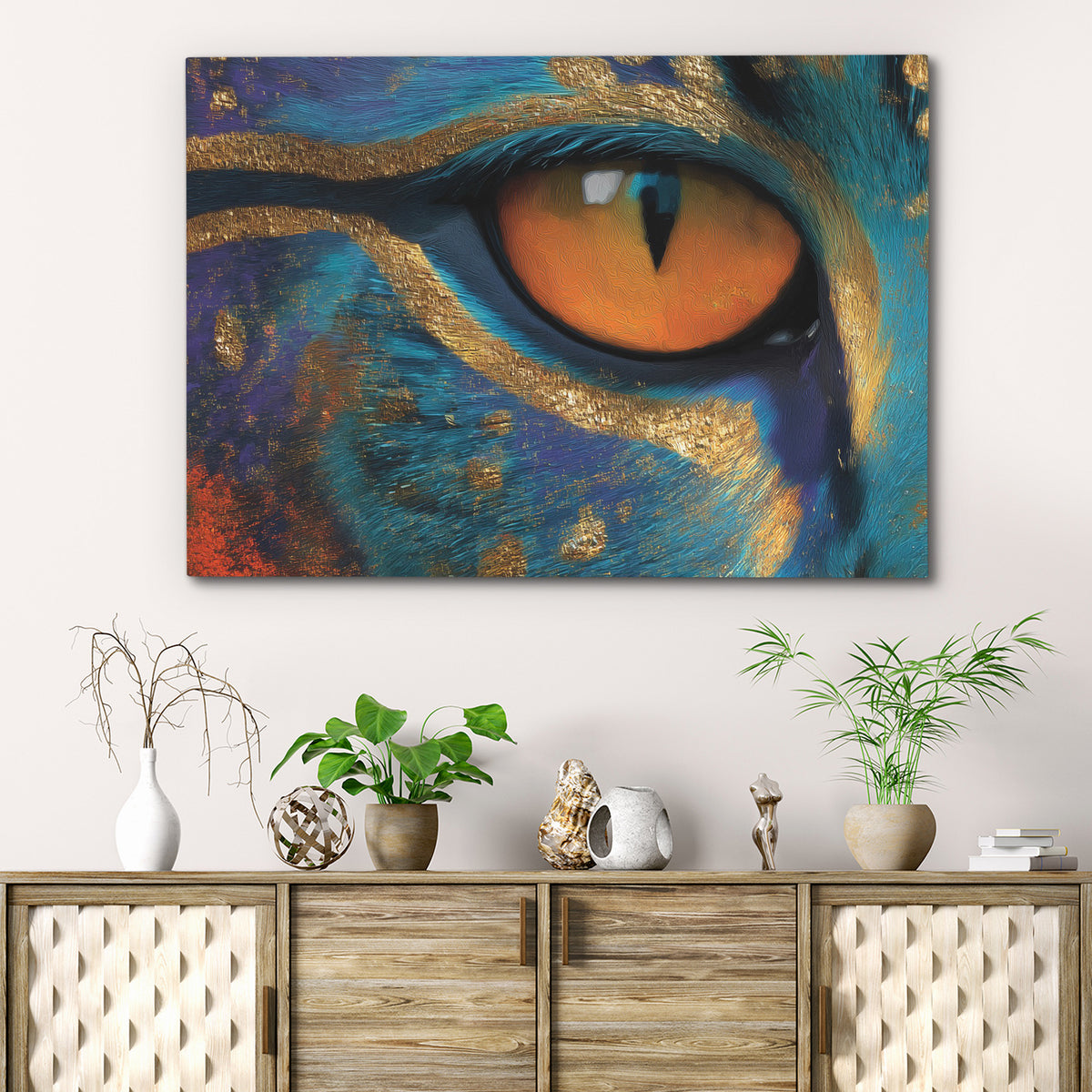 Leopards Azure Fire - Luxury Wall Art