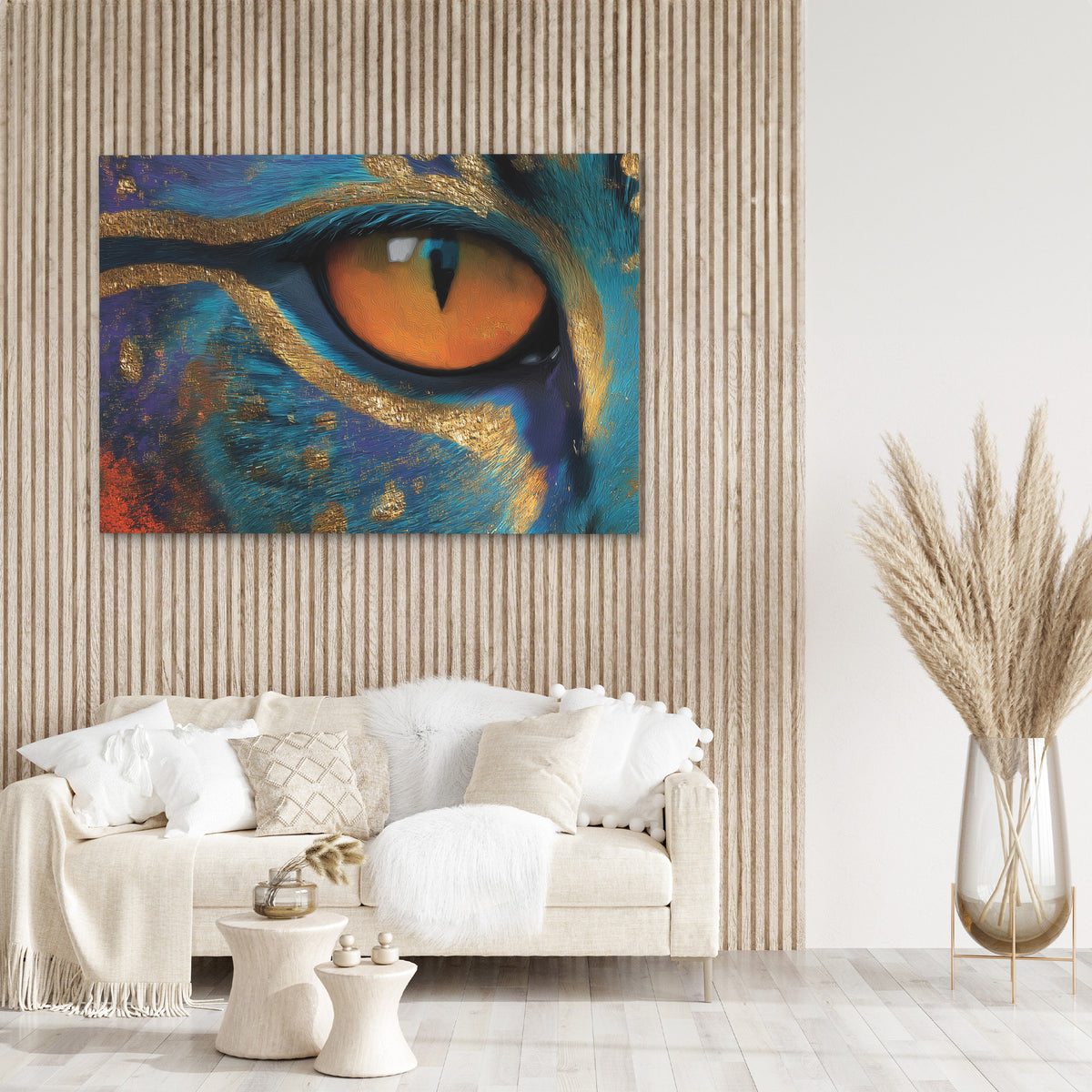 Leopards Azure Fire - Luxury Wall Art