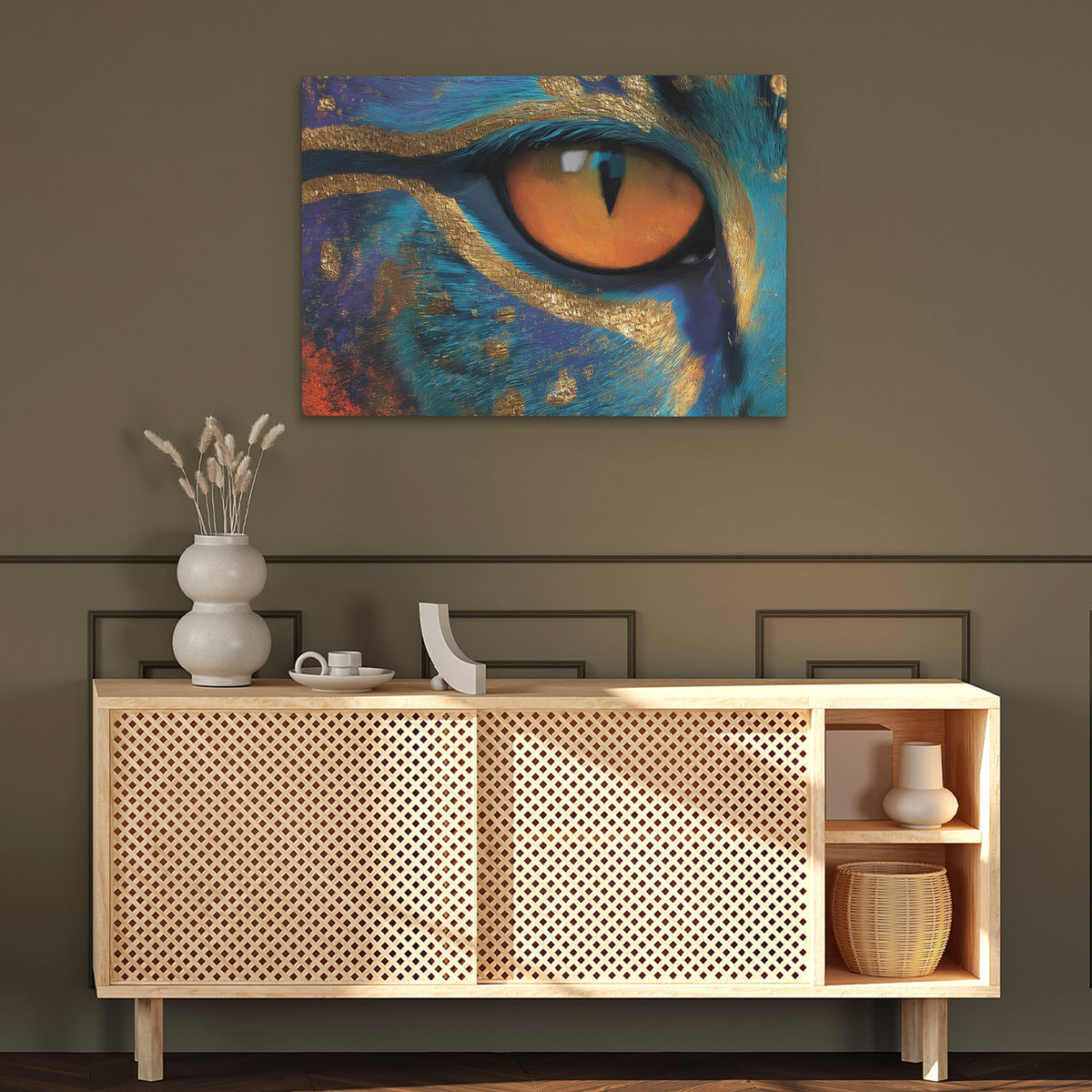 Leopards Azure Fire - Luxury Wall Art