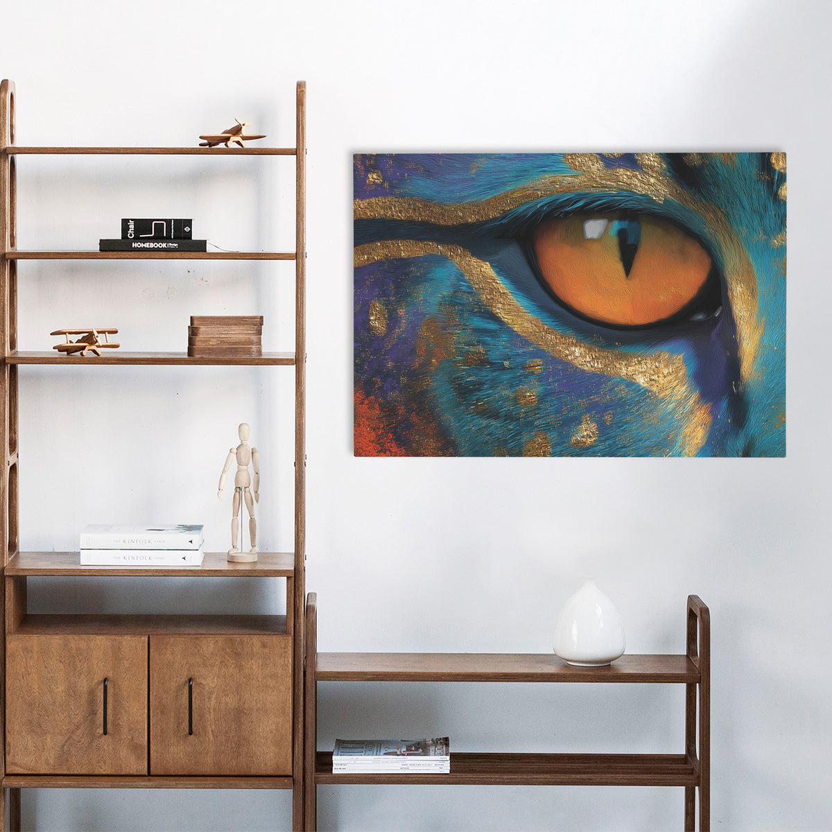 Leopards Azure Fire - Luxury Wall Art