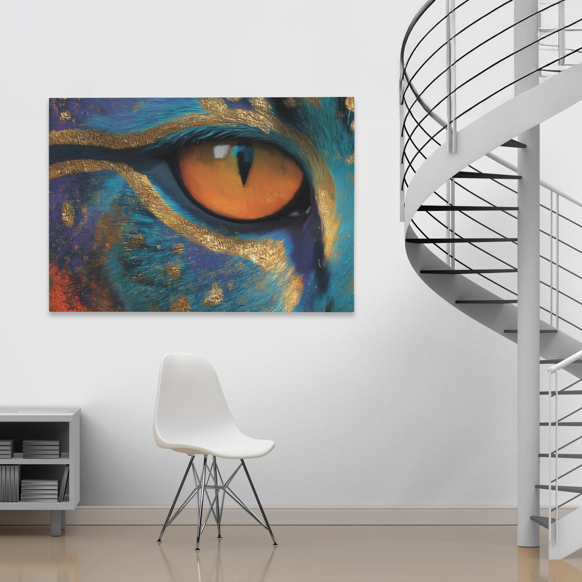 Leopards Azure Fire - Luxury Wall Art