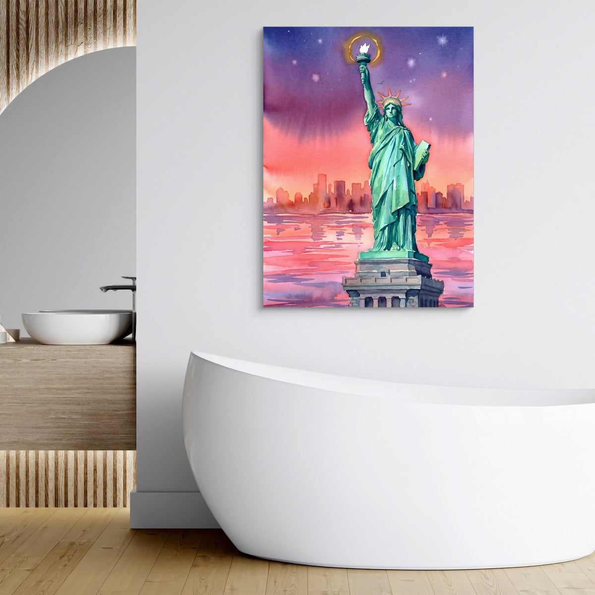 Liberty Harbor Evening Hues - Luxury Wall Art