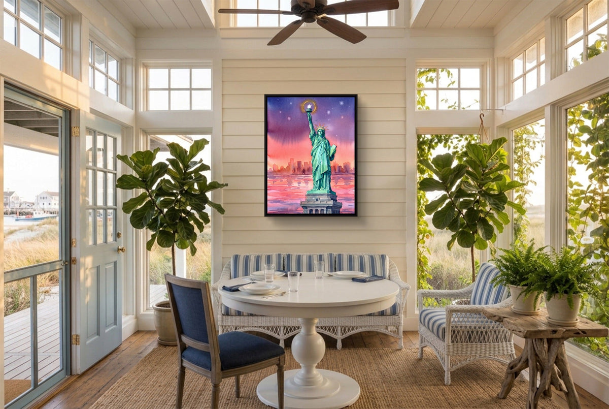 Liberty Harbor Evening Hues - Luxury Wall Art