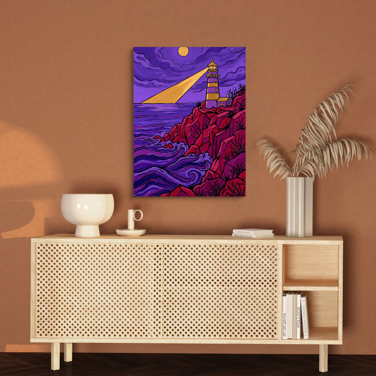 Lighthouse Crag Watch — lighthouse crag watch sq brown wall 1port flush print