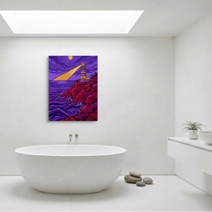 Lighthouse Crag Watch — lighthouse crag watch sq minimalist bathroom 1port flush print
