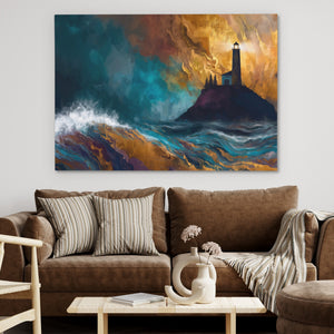 Lighthouse Stormy Vigil — Lighthouse Stormy Vigil Brown Couch 4