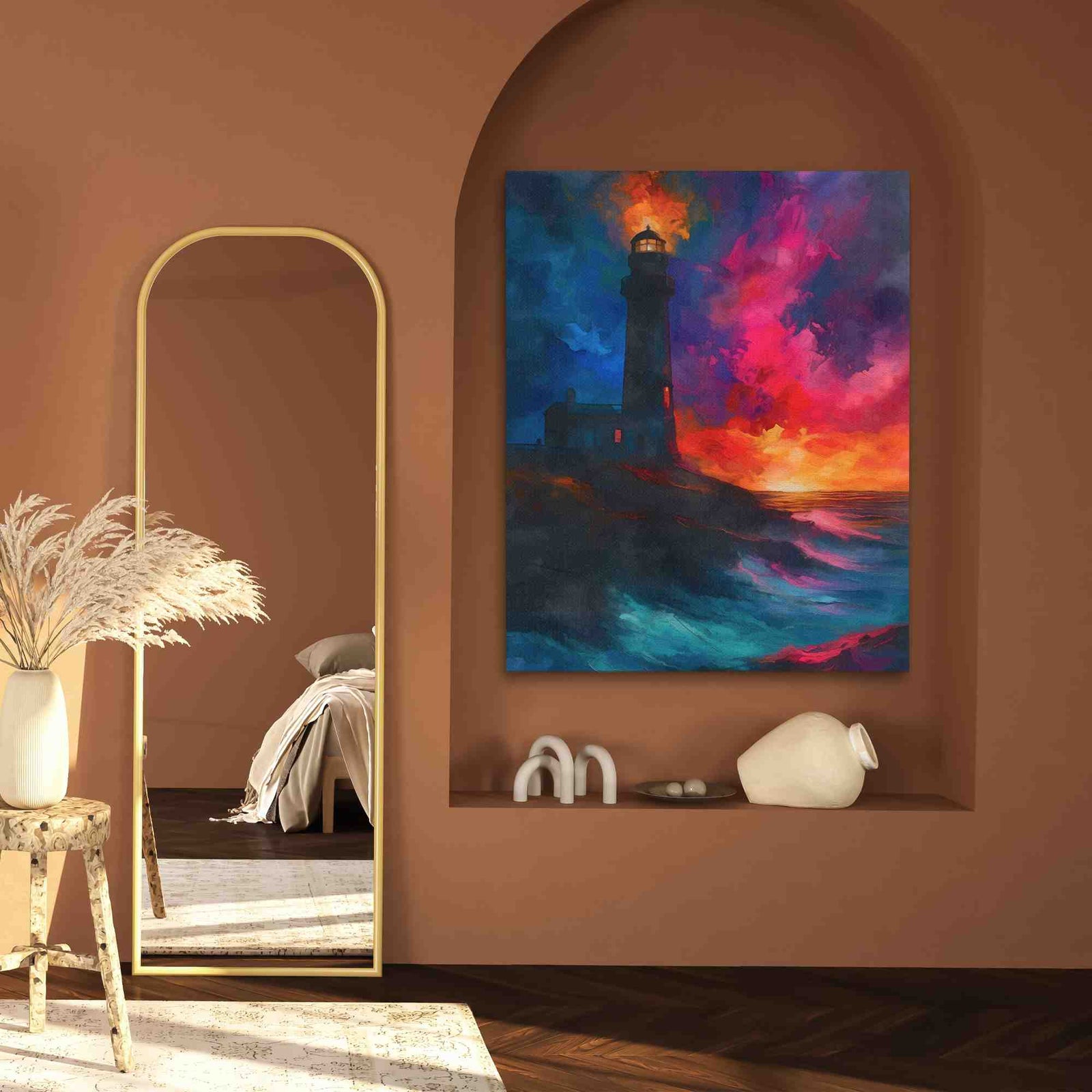 Lighthouse Sunset - Luxury Wall Art