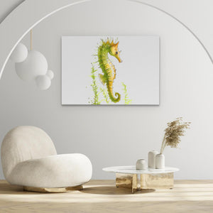 Lime Seahorse - Luxury Wall Art