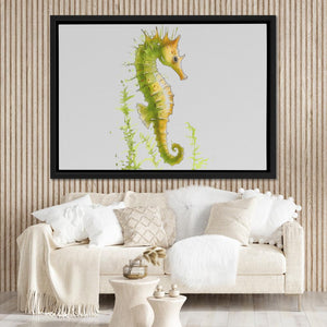 Lime Seahorse - Luxury Wall Art