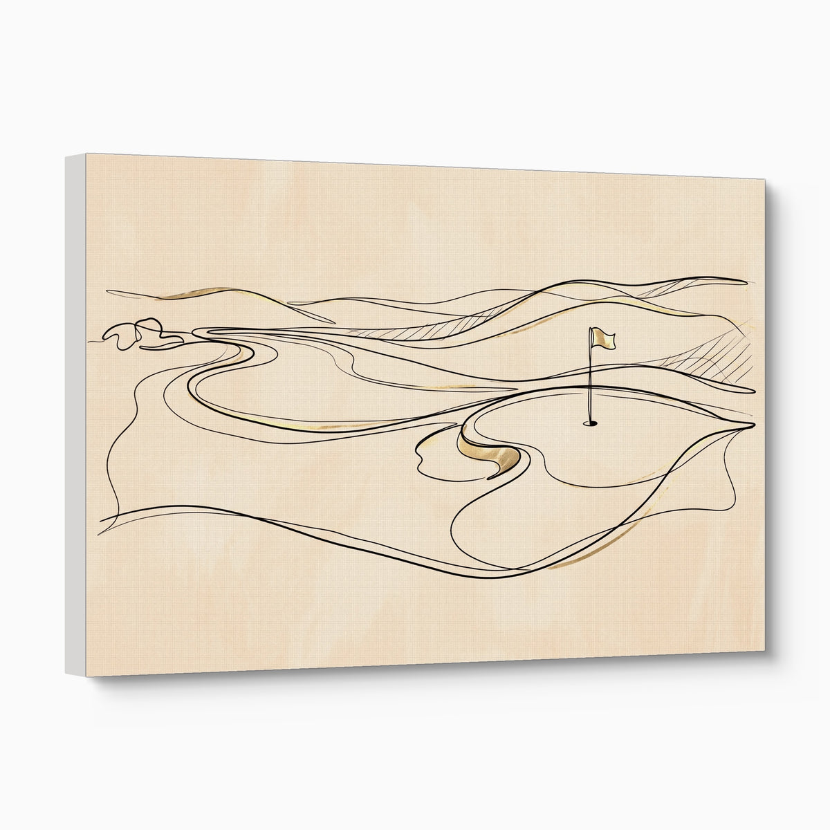 Line Golf Hole Landscape — line golf hole landscape angled flush print