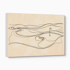 Line Golf Hole Landscape — line golf hole landscape angled flush print