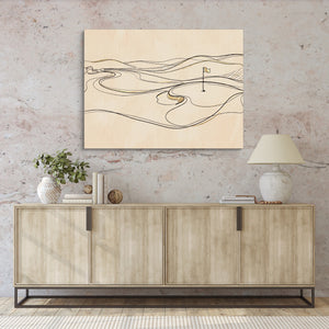 Line Golf Hole Landscape — line golf hole landscape sq hallway granite wall 1land flush print