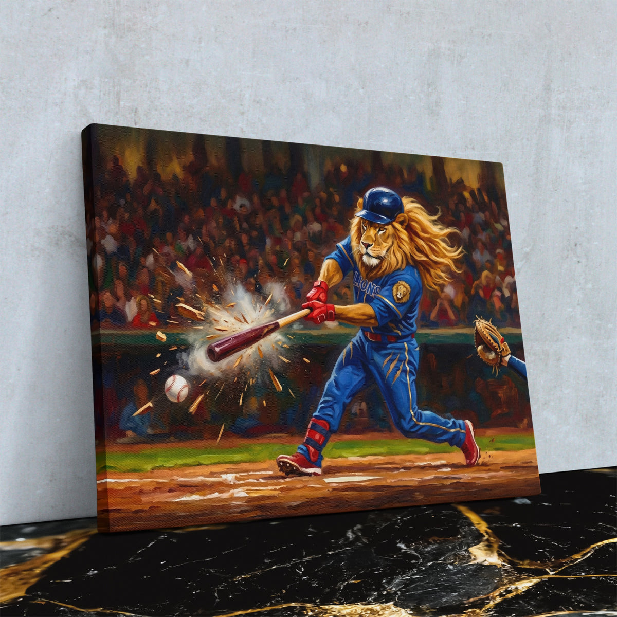 Lion Base Hit — Lion Base Hit Against Wall4x5 Reflect 8