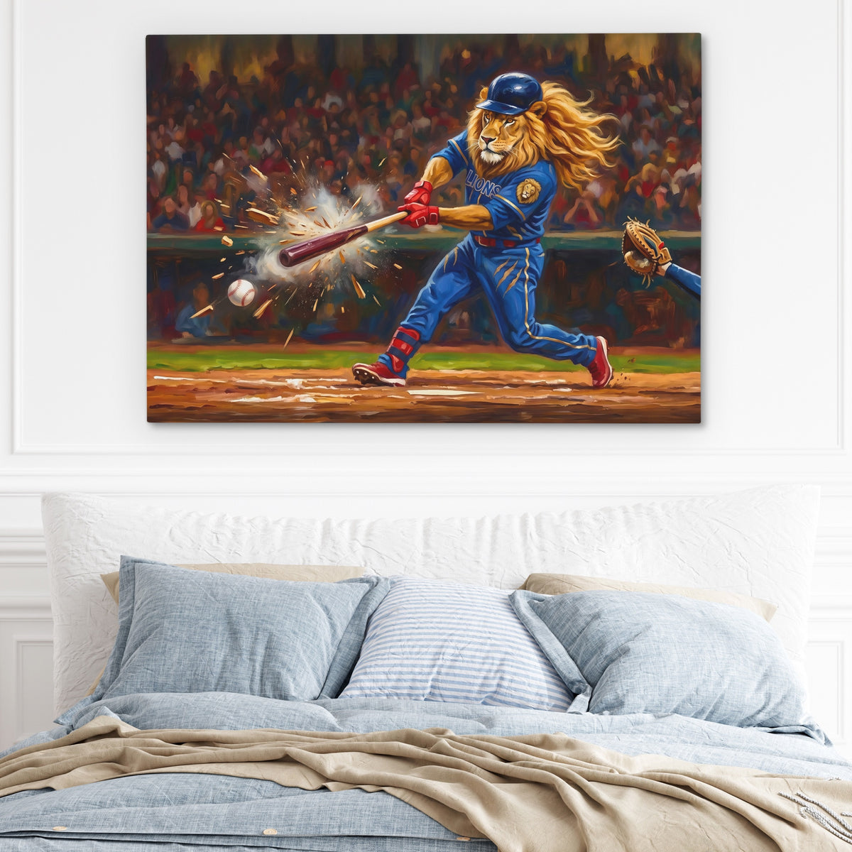 Lion Base Hit — Lion Base Hit Light Blue Bed 218
