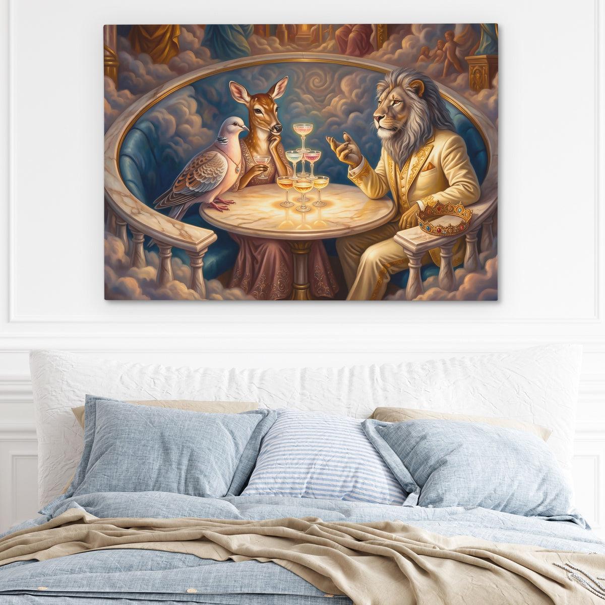 Lion Celestial Banquet — Lion Celestial Banquet Light Blue Bed 219