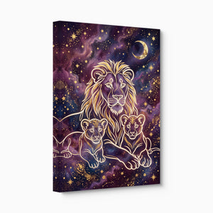 Lion Cosmic Gold — lion cosmic gold angled flush print