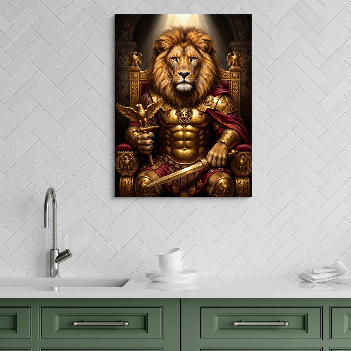 Lion Enthroned - Luxury Wall Art