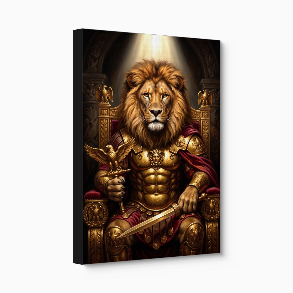 Lion Enthroned — lion enthroned angled flush print