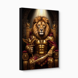 Lion Enthroned — lion enthroned angled flush print