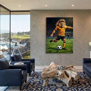 Lion Field Kick - Luxury Wall Art