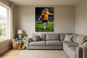 Lion Field Kick - Luxury Wall Art