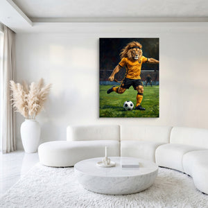 Lion Field Kick - Luxury Wall Art