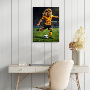 Lion Field Kick — lion field kick sq white table 1port flush print