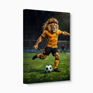 Lion Field Kick — lion field kick angled flush print