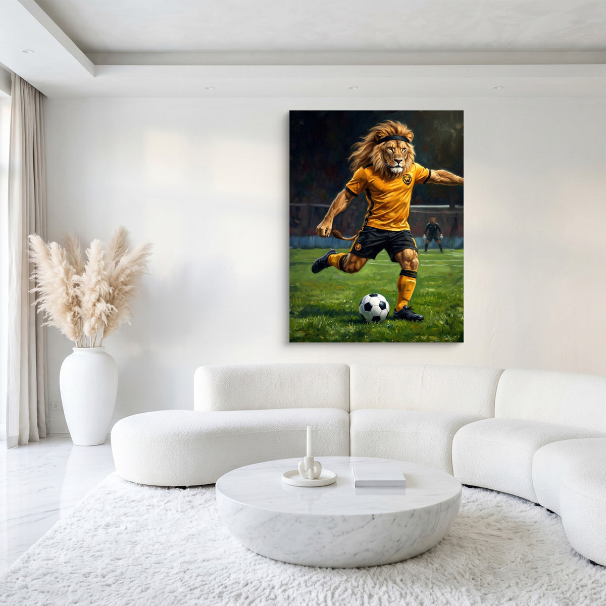 Lion Field Kick — lion field kick sq white luxury 1port flush print