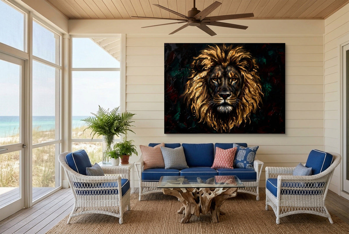 Lion Gilded Majesty - Luxury Wall Art
