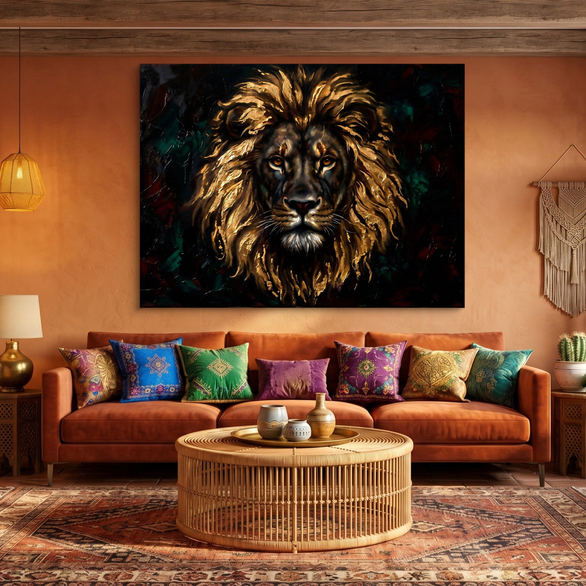 Lion Gilded Majesty — lion gilded majesty sq az aesthetic 1land flush print