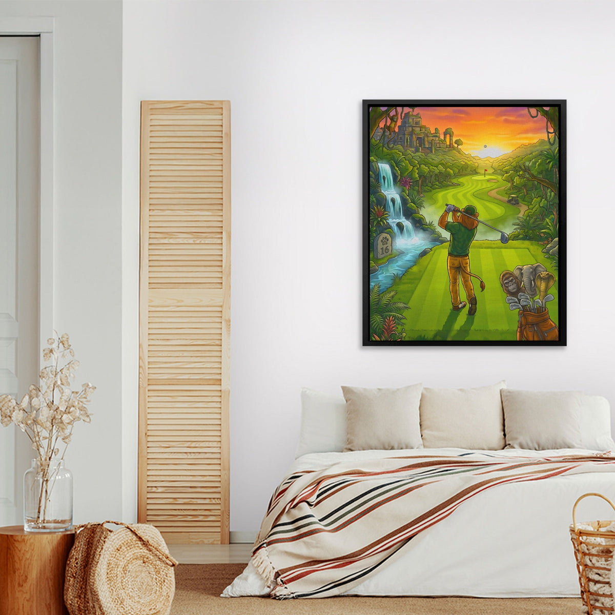 Lion on the Jungle 16th canvas wall art, room view