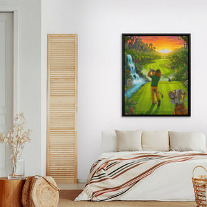 Lion on the Jungle 16th canvas wall art, room view