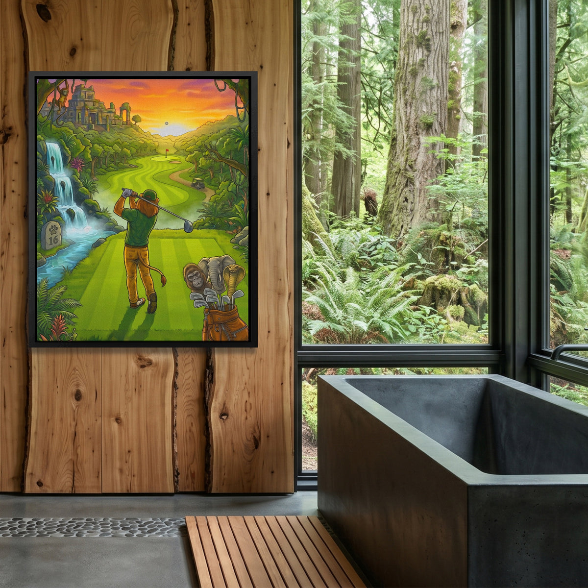 Lion on the Jungle 16th — Lion on the Jungle 16th Outdoor Bathroom Log Port 143