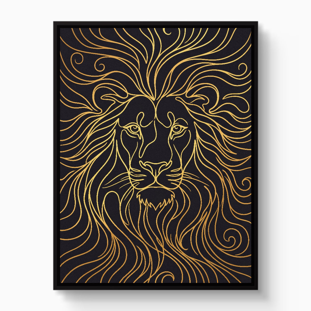 Lion's Liquid Mane — lion's liquid mane white studio framed black