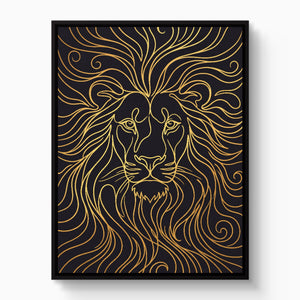 Lion's Liquid Mane — lion's liquid mane white studio framed black