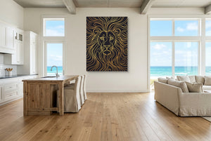 Lion's Liquid Mane — lion's liquid mane living room with ocean view 2 1port flush print