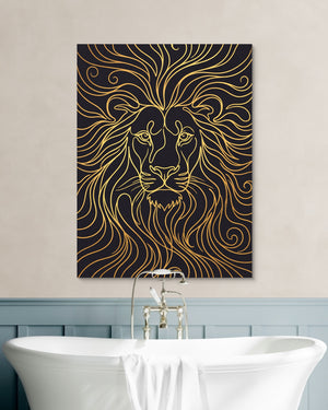 Lion's Liquid Mane — lion's liquid mane psd white wall green bath 1port flush print