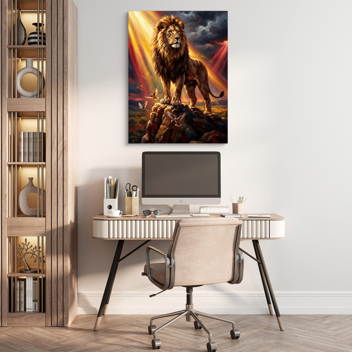 Lion's Rocky Stand — lion's rocky stand sq beige office 1port flush print