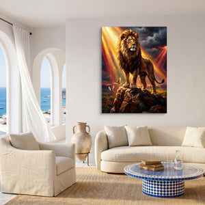 Lion's Rocky Stand — lion's rocky stand sq coast living room 1port flush print